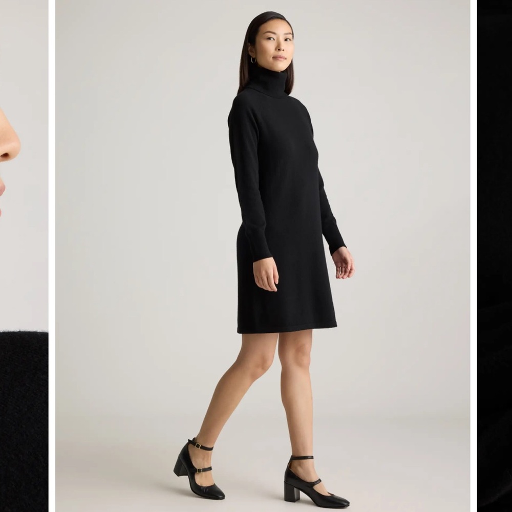Quince Mongolian Cashmere Turtleneck
Sweater Dress in black size M NEW with tags - Picture 4 of 13